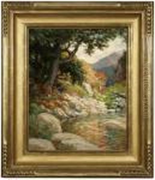 Mountain Canyon Oil Painting by William Lee Judson