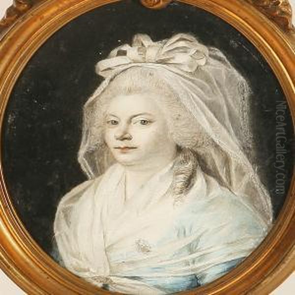 Portrait Of Countess Schulin To Frederiksdal, Denmark Oil Painting by Jens Juel