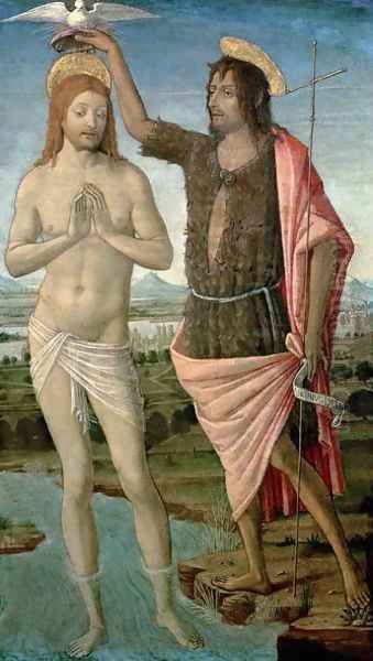 The Baptism of Christ, 1486 Oil Painting by Guidoccio Cozzarelli