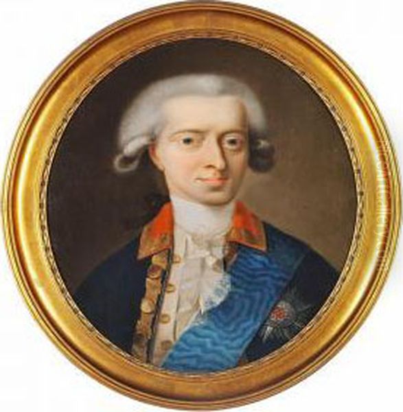 Portrait Of King Christian Vii Of Denmark Oil Painting by Jens Juel