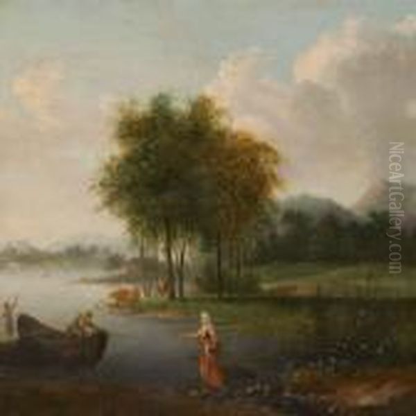 Swiss Landscape Oil Painting by Jens Juel