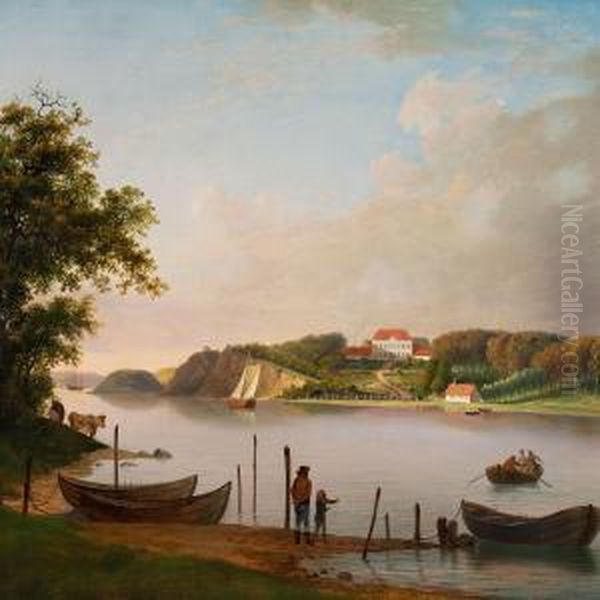 View Of Hindsgavl Manorhouse Oil Painting by Jens Juel