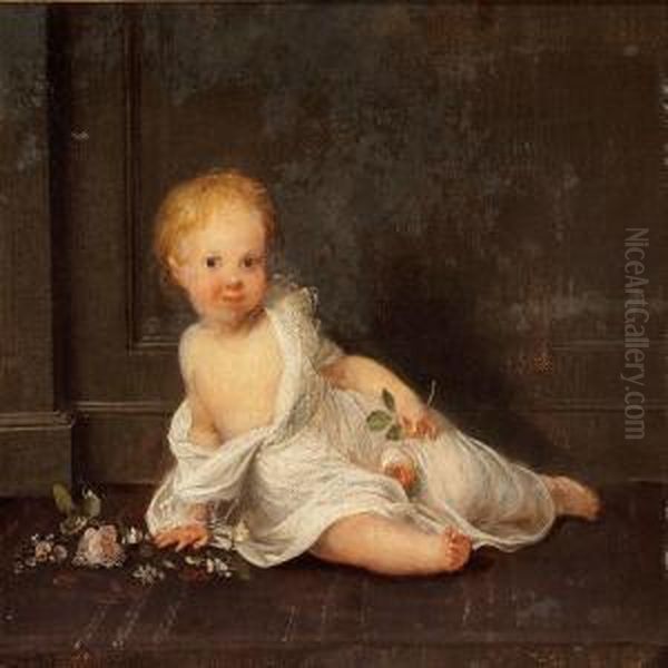 The Artist's Daughter Susanne Juel As A Child Oil Painting by Jens Juel