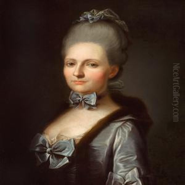 A Portrait Of Fine Lady Oil Painting by Jens Juel