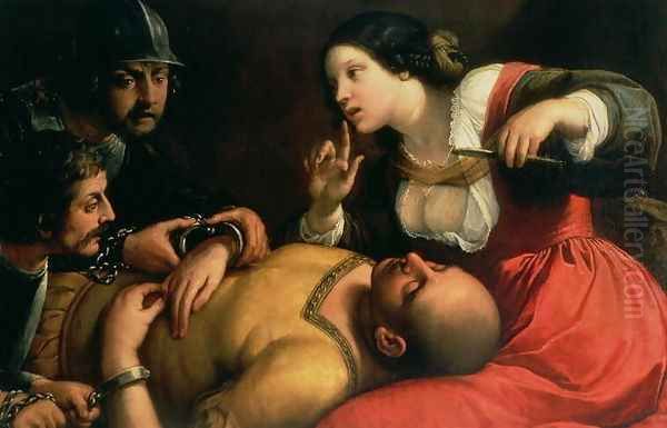 Samson and Delilah Oil Painting by Follower of Caravaggio, Michelangelo