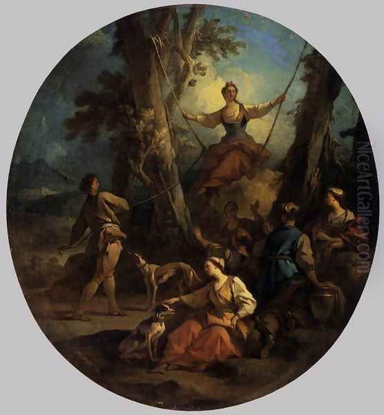 The Swing 1732 Oil Painting by Pierre-Jacques Cazes