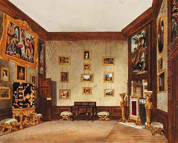 The King's Writing Closet, Hampton Court, from 'The History of the Royal Residences', 1819 Oil Painting by Richard Cattermole