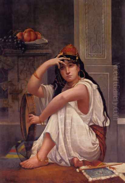 Harem Girl Oil Painting by Ettore Cercone