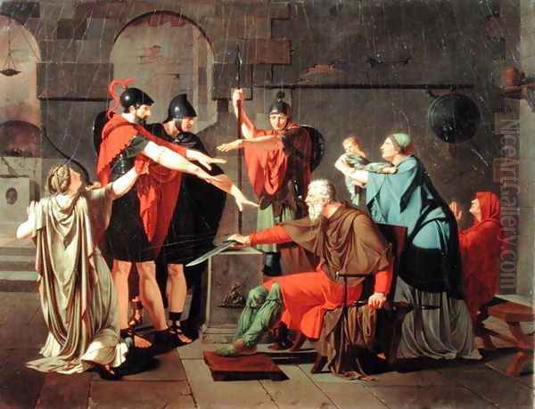 The Oath of the Horatii, 1791 Oil Painting by Armand Charles Caraffe