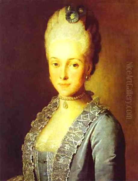 Portrait Of Alexandra Perfilyeva Nee Countess Tolstaya Oil Painting by Carl-Ludwig Christinek