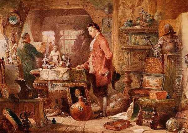 The Antique Shop Oil Painting by Charles Cattermole