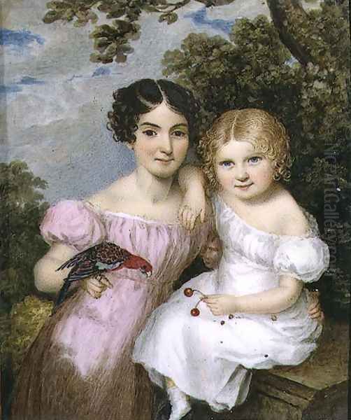 Maria and Fanny FitzHerbert, 1823 Oil Painting by William the Elder Corden