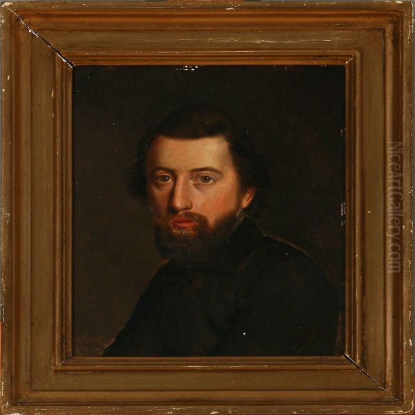 Portrait Of A Man With A Beard Oil Painting by Georg U.F. Fritz Jurgensen