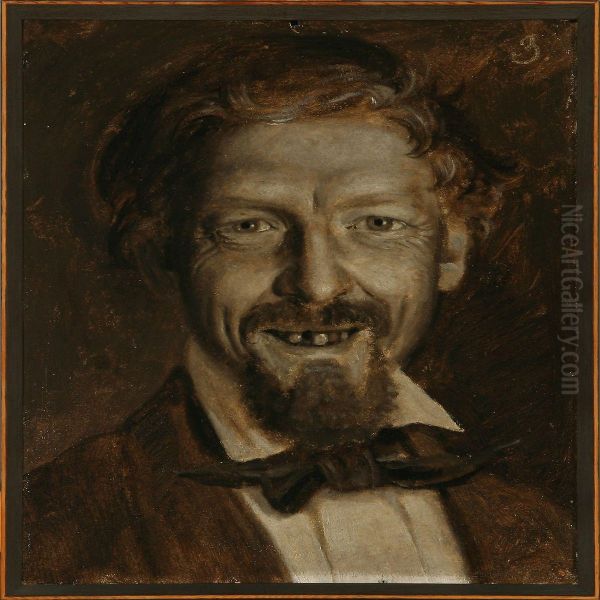 The Artist's Self-portrait Oil Painting by Georg U.F. Fritz Jurgensen