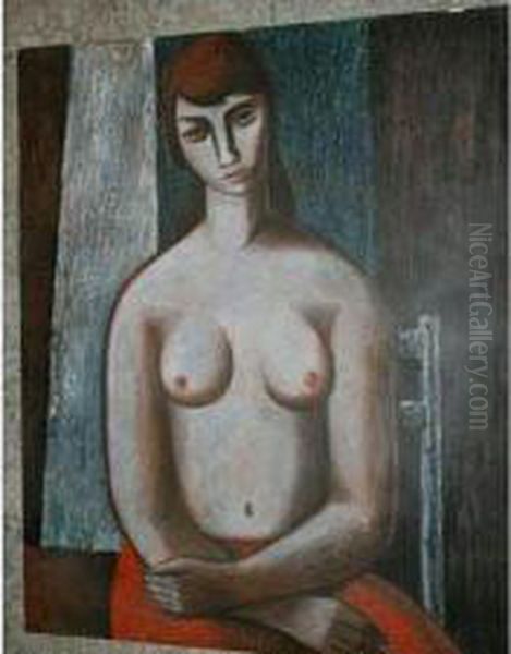 Jeune Femme Nue En Buste Oil Painting by Alfred Justitz