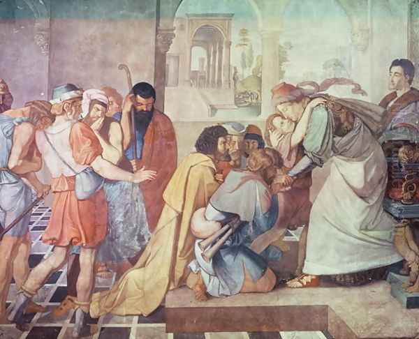 Joseph recognised by his brothers Oil Painting by Peter von Cornelius