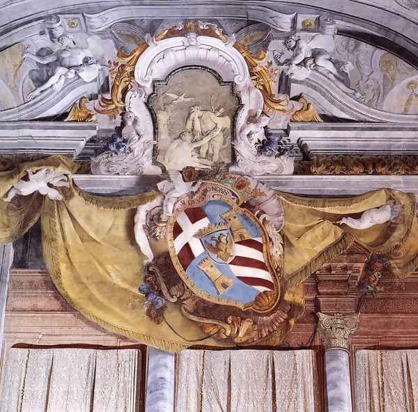 Rezzonico Coat-of-Arms 1752-56 Oil Painting by Giovanni Battista Crosato