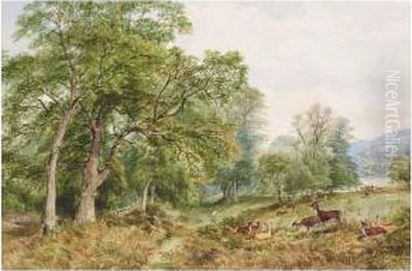 Richmond Park Oil Painting by Henry Jutsum