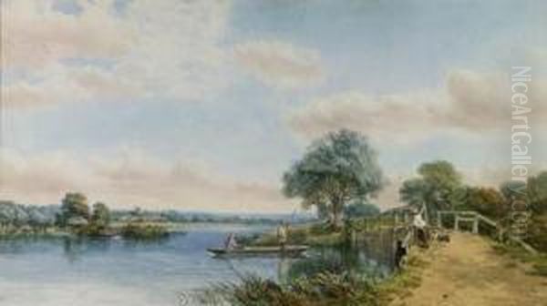 The Thames, Near Maidenhead, Berkshire Oil Painting by Henry Jutsum