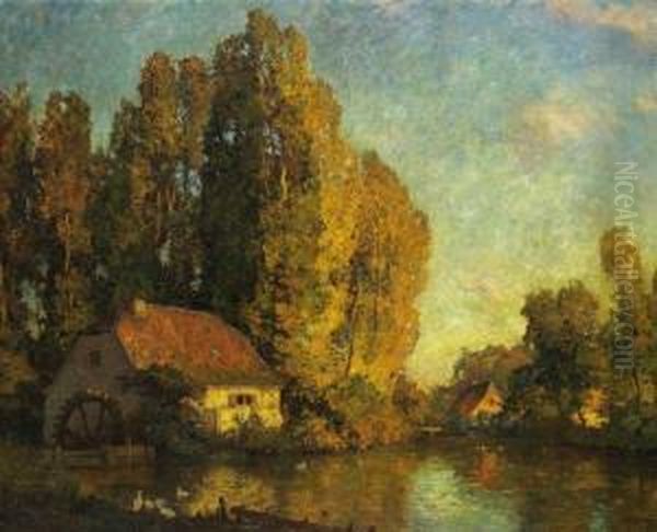 Muhlteich Oil Painting by Carl Jutz