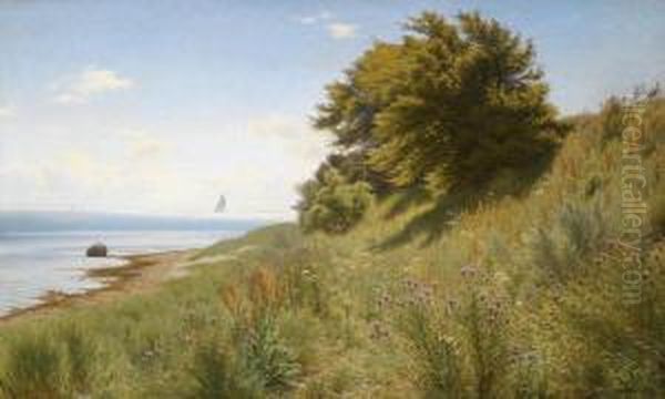 A Summer's Day At The Sea Oil Painting by Ludvig Kabell