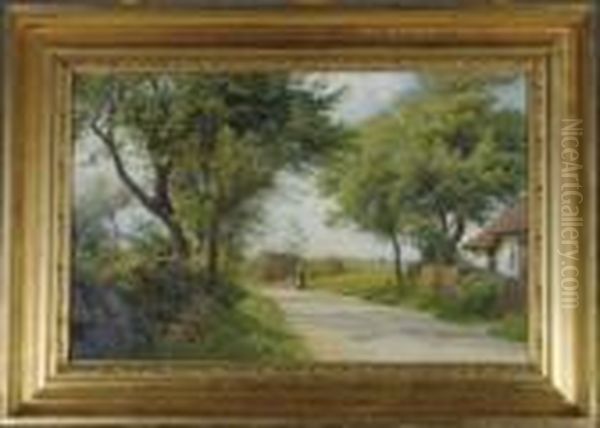 Late Afternoon Stroll Oil Painting by Ludvig Kabell