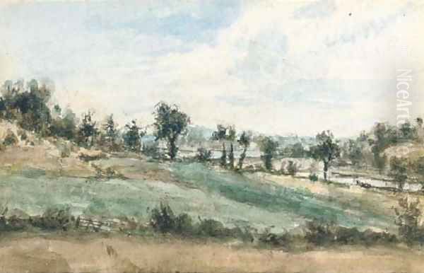 A Suffolk landscape Oil Painting by Thomas Churchyard