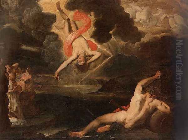 The Fall of Phaethon Oil Painting by Giovanni Battista Carlone