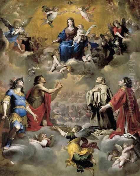 Virgin and Child in Glory with Saints 1655 Oil Painting by Giovanni Battista Carlone