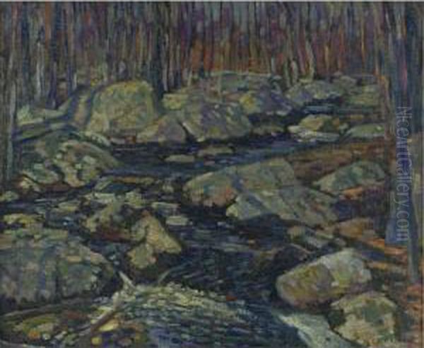 Woodland Stream Oil Painting by Charles Salis Kaelin