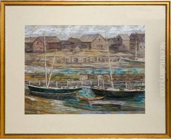 Gloucester Harbor Scene Oil Painting by Charles Salis Kaelin