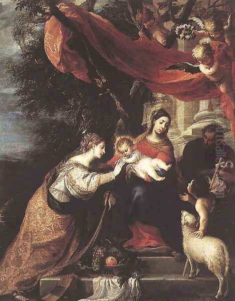 The Mystic Marriage of St Catherine (2) 1660 Oil Painting by Mateo the Younger Cerezo