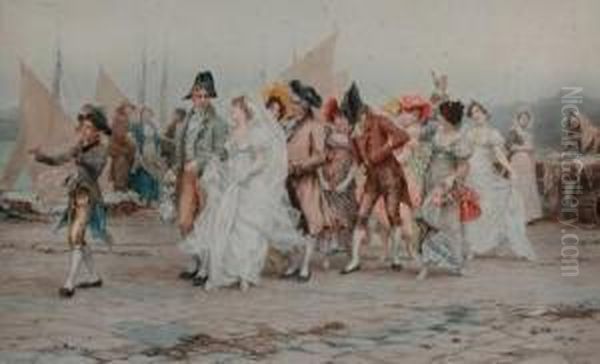 the Bridal Procession Oil Painting by Frederick Hendrik Kaemmerer