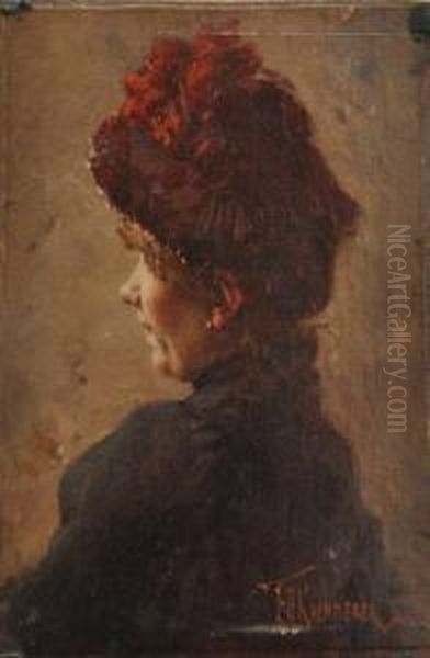 Femme Au Chapeau Oil Painting by Frederick Hendrik Kaemmerer