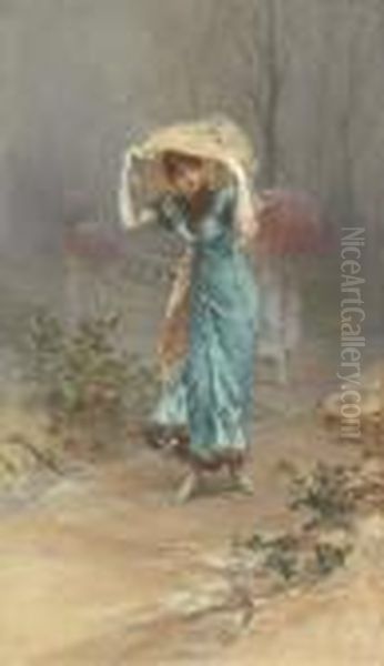 Taking Cover From The Storm Oil Painting by Frederick Hendrik Kaemmerer