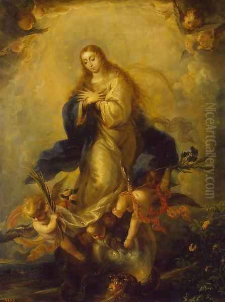 Immaculate Conception 2 Oil Painting by Mateo the Younger Cerezo