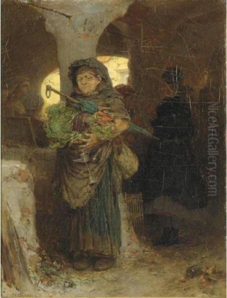 The Market Woman Oil Painting by Frederick Hendrik Kaemmerer