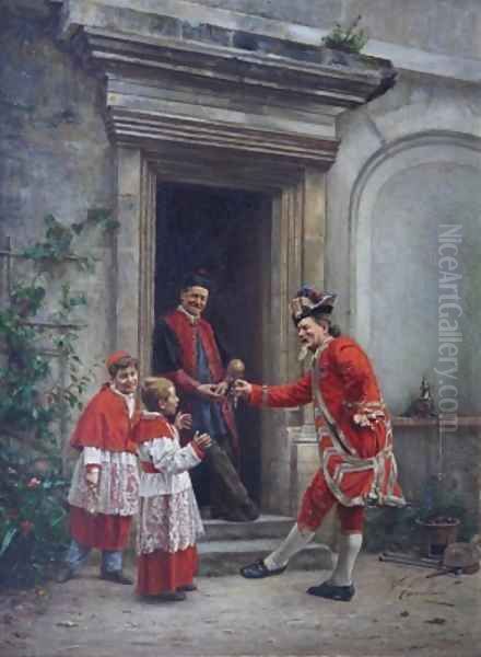 Le Bilboquet Oil Painting by V. Chevilliard