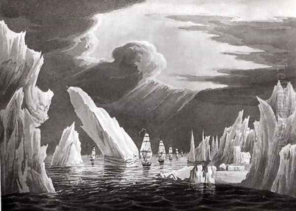 Passage through the Ice, 16th June 1818 Oil Painting by Gian Giacomo Caprotti