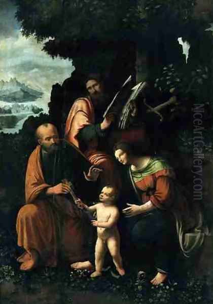 The Virgin and Child with St. Peter and Paul Oil Painting by Gian Giacomo Caprotti