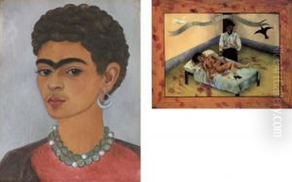 Self-portrait With Curly Hair Oil Painting by Frida Kahlo