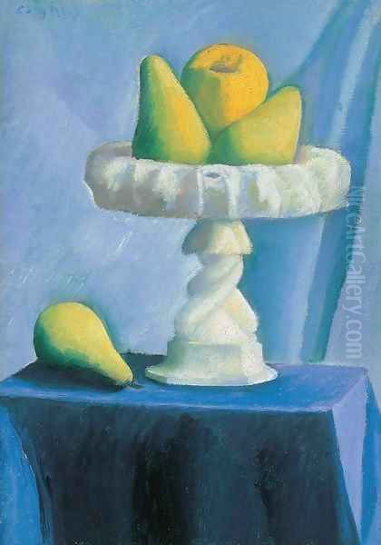 Still life with Pears 1920s Oil Painting by Dezso Czigany