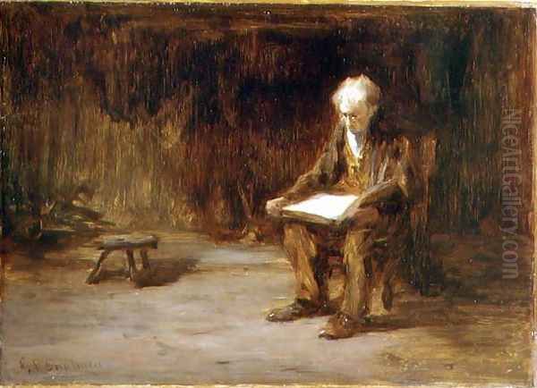 Reading by the Fireside Oil Painting by George-Paul Chalmers