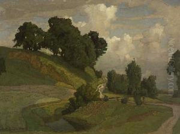 Sommerliche
 Baumlandschaft Oil Painting by Richard Kaiser