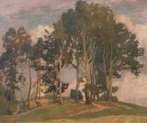 Landscape With House In A Grove Oil Painting by Richard Kaiser