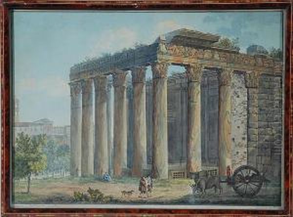 Tempio Di Antonino E Faustina Oil Painting by Franz Keiserman