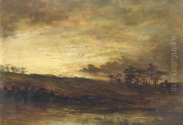 Sunset Oil Painting by George-Paul Chalmers