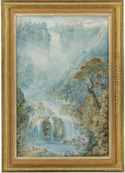 The Waterfall At Tivoli Oil Painting by Franz Keiserman