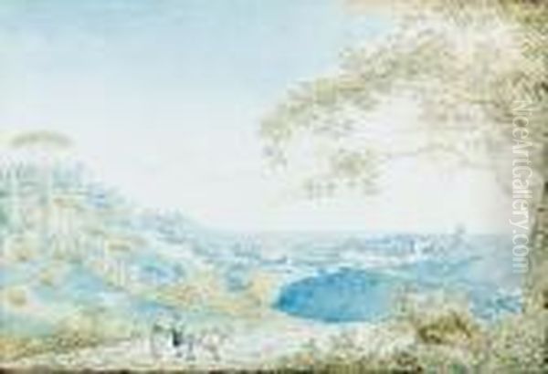 Vue De La Ville De Rome Prise Depuis Le Monte Mario. Oil Painting by Franz Keiserman