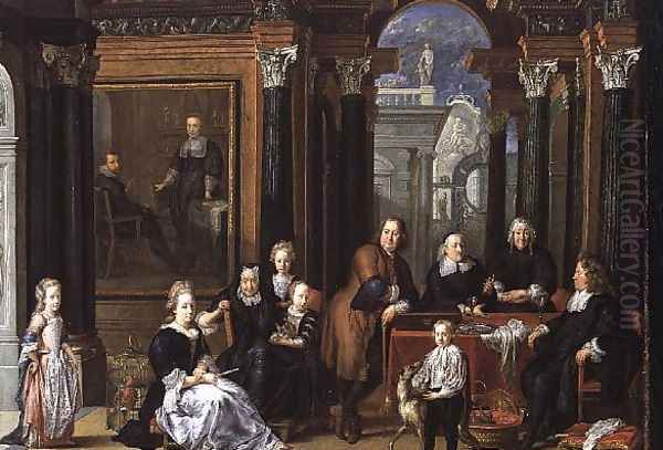 The Fay d'Herbe Family Portrait 1693 Oil Painting by Jan Anthonie Coxie